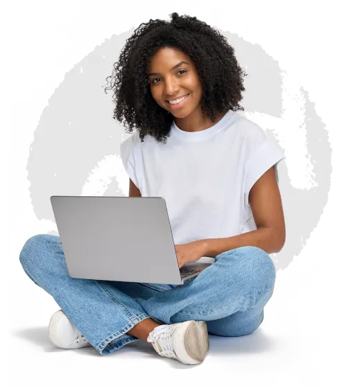 IWU Student on Laptop