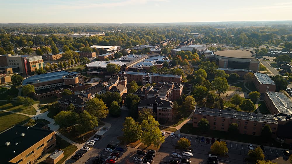 Aerial image of Indiana Wesleyan University