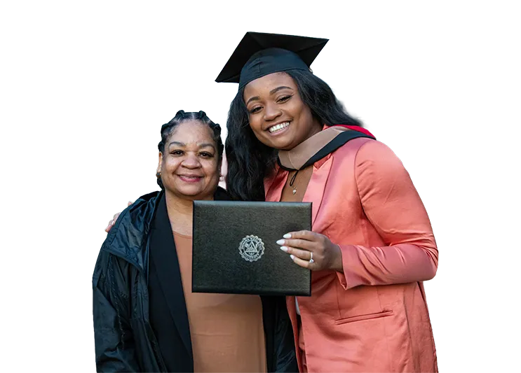 IWU student with parent